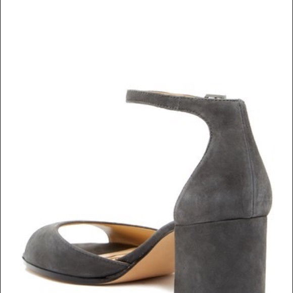 NWT Susie SAM EDELMAN dark gray block heel sandal - Picture 2 of 8